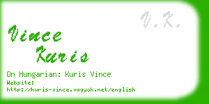 vince kuris business card